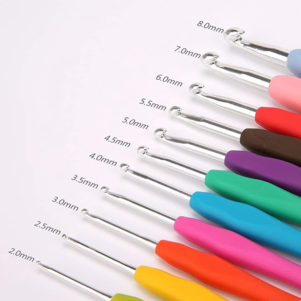 PATPAT 32 Pcs Pack Crochet Hooks Set Ergonomic Soft Handles Needles for Arthritic Hands,Aluminum Blunt Needles,Knitting Needle PATPAT 32 Pcs Pack Crochet Hooks Set Ergonomic Soft Handles Needles for Arthritic Hands,Aluminum Blunt Needles,Knitting Needle